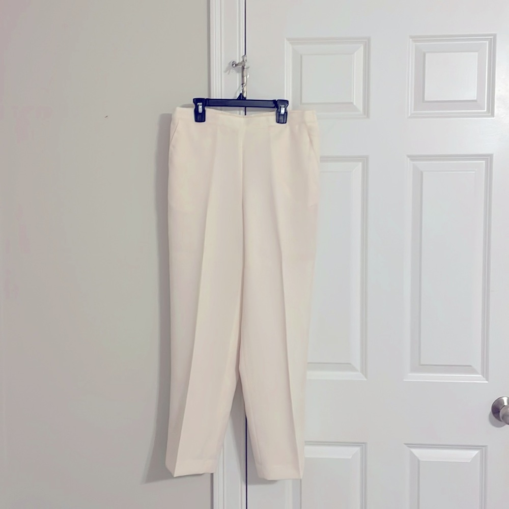 Alfred Dunner Cream Trousers Lightweight Casual